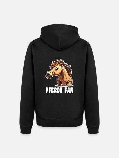 Pferd comic cartoon style - Unisex Premium Bio Zip Hoodie - Schwarz