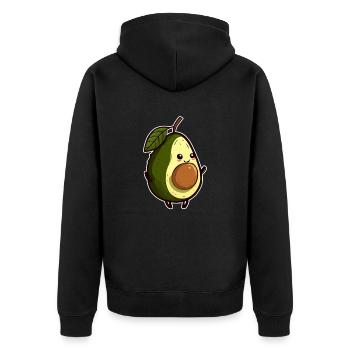 Avocado - Unisex Premium Bio Zip Hoodie - Schwarz - Hinten - Nico (187cm)