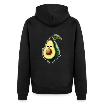Avocado - Unisex Premium Bio Zip Hoodie - Schwarz - Hinten - Nico (187cm)