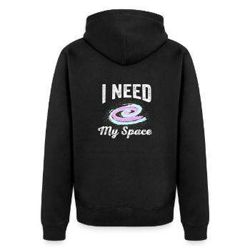 Solar System I need my space galaxy - Unisex Premium Organic Zip Hoodie - black - Back - Nico (187cm)