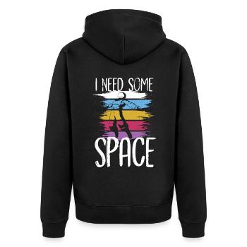 Solar System I Need Some Space Astronaut - Unisex Premium Organic Zip Hoodie - black - Back - Nico (187cm)