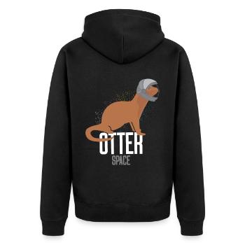 Sonnensystem Otter Weltraum Astronaut Otter - Unisex Premium Bio Zip Hoodie - Schwarz - Hinten - Nico (187cm)