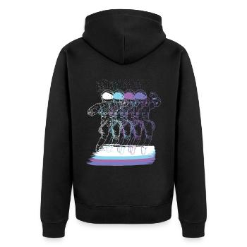 Solar System Multiple Space Astronaut - Unisex Premium Organic Zip Hoodie - black - Back - Nico (187cm)