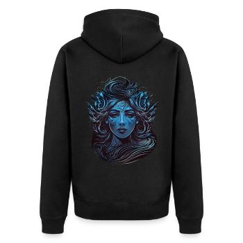 Verseau, déesse grecque antique, signe du zodiaque astrologique - Veste à capuche bio Premium Unisexe - noir - Dos - Nico (187cm)