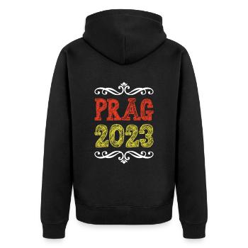 Prague 2023 - Veste à capuche bio Premium Unisexe - noir - Dos - Nico (187cm)