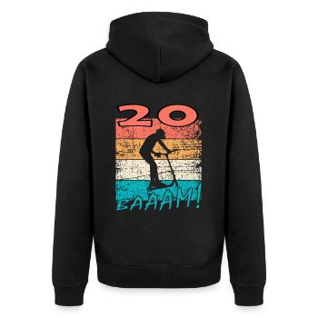 Scooter 20. Geburtstag 2003 Geschenk Skatepark - Unisex Premium Bio Zip Hoodie - Schwarz - Hinten - Nico (187cm)