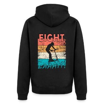 Scooter Stuntscooter 8. Geburtstag 8 - Unisex Premium Bio Zip Hoodie - Schwarz - Hinten - Nico (187cm)