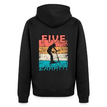 Scooter Stuntscooter 5. Geburtstag 5 - Unisex Premium Bio Zip Hoodie - Schwarz - Hinten - Nico (187cm)