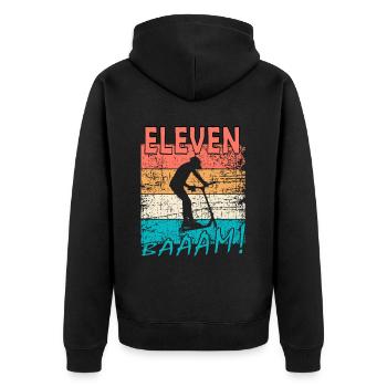 Scooter 11. Geburtstag Geschenk Skatepark - Unisex Premium Bio Zip Hoodie - Schwarz - Hinten - Nico (187cm)