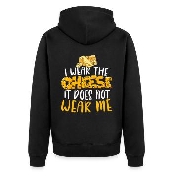 Je porte le fromage Il ne me porte pas de nourriture au fromage - Veste à capuche bio Premium Unisexe - noir - Dos - Nico (187cm)