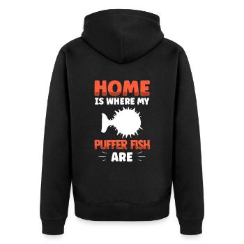 Puffer fish is my home Giant puffer fish - Unisex Premium Organic Zip Hoodie - black - Back - Nico (187cm)