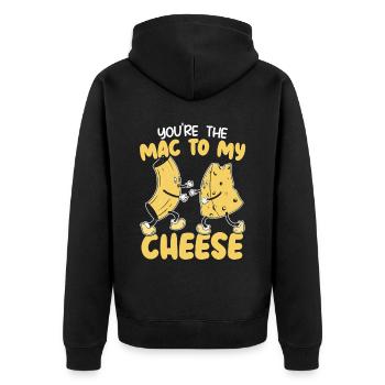 You're The Mac To My Cheese Eater Cheesy Food - Unisex Premium Organic Zip Hoodie - black - Back - Nico (187cm)