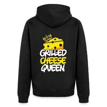 Fromage grillé Queen Cheesy Food Lover Foodie - Veste à capuche bio Premium Unisexe - noir - Dos - Nico (187cm)