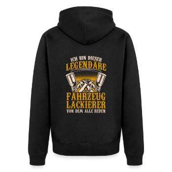 Legendärer Fahrzeuglackierer Lackierer - Unisex Premium Bio Zip Hoodie - Schwarz - Hinten - Nico (187cm)