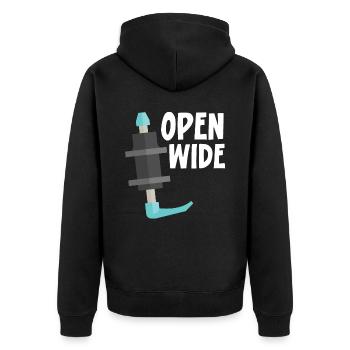 Open Wide Nurse Anesthesia Anesthesiologist - Unisex Premium Organic Zip Hoodie - black - Back - Nico (187cm)