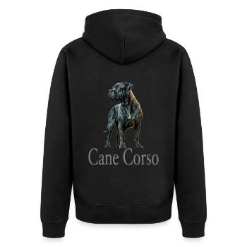Cane Corso für einen Cane Corso Besitzer - Unisex Premium Bio Zip Hoodie - Schwarz - Hinten - Nico (187cm)