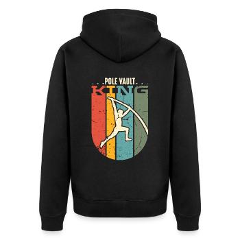 Pole Vault King Pole Jumper Athletics High Jump - Unisex Premium Bio Zip Hoodie - Schwarz - Hinten - Nico (187cm)