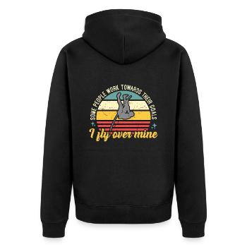 Pole Vault Some People Work Towards Pole Jumper - Unisex Premium Bio Zip Hoodie - Schwarz - Hinten - Nico (187cm)