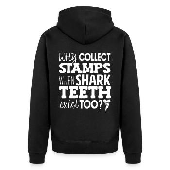 Sharks, shark counter collectors - Unisex Premium Organic Zip Hoodie - black - Back - Nico (187cm)