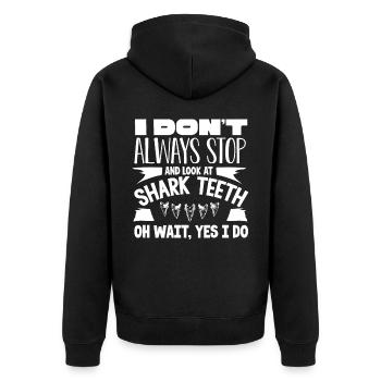 Sharks, shark counter collectors - Unisex Premium Organic Zip Hoodie - black - Back - Nico (187cm)