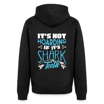 Sharks, shark counter collectors - Unisex Premium Organic Zip Hoodie - black - Back - Nico (187cm)