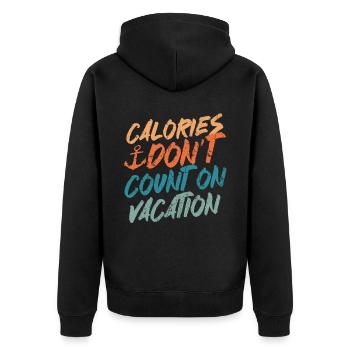 Calories Don't Count On Vacation - Unisex Premium Organic Zip Hoodie - black - Back - Nico (187cm)