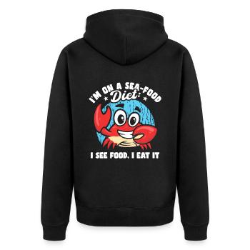 Je suis sur un régime de fruits de mer drôle papa blagues croisière - Veste à capuche bio Premium Unisexe - noir - Dos - Nico (187cm)