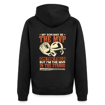 Drôle de papa de baseball - Veste à capuche bio Premium Unisexe - noir - Dos - Nico (187cm)