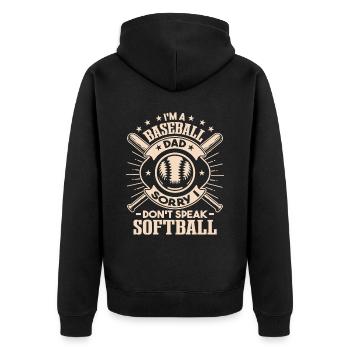 I'm A Baseball Dad - Unisex Premium Organic Zip Hoodie - black - Back - Nico (187cm)