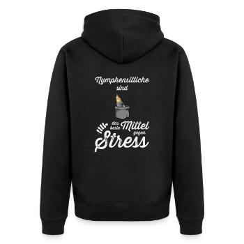Nymphensittich I Papagei Kakadu Motiv für Vogel - Unisex Premium Bio Zip Hoodie - Schwarz - Hinten - Nico (187cm)
