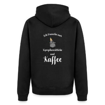 Nymphensittich I Papagei Kakadu Motiv für Vogel - Unisex Premium Bio Zip Hoodie - Schwarz - Hinten - Nico (187cm)