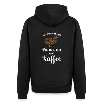 Araucana Hühner I Hühnerrasse Huhn Motiv für - Unisex Premium Bio Zip Hoodie - Schwarz - Hinten - Nico (187cm)