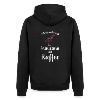 Araucana Hühner I Hühnerrasse Huhn Motiv für - Unisex Premium Bio Zip Hoodie - Schwarz - Hinten - Nico (187cm)