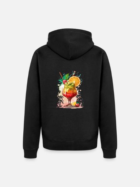 Cocktail - Unisex Premium Organic Zip Hoodie - black