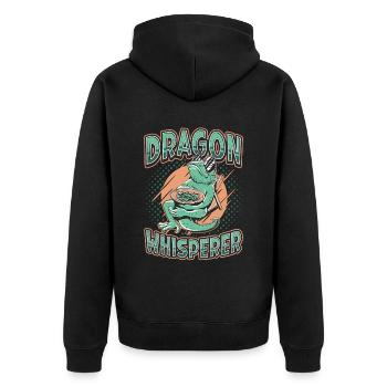 Bartagamenflüsterer, Reptilienliebhaber - Unisex Premium Bio Zip Hoodie - Schwarz - Hinten - Nico (187cm)
