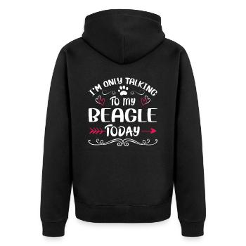 Dog Owner Talking to my Beagle - Unisex Premium Bio Zip Hoodie - Schwarz - Hinten - Nico (187cm)