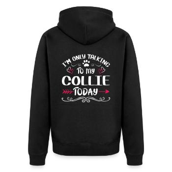 Le propriétaire du chien parle à mon colley - Veste à capuche bio Premium Unisexe - noir - Dos - Nico (187cm)