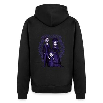 Viktorianische Goth-Familie - Gothic - Unisex Premium Bio Zip Hoodie - Schwarz - Hinten - Nico (187cm)