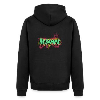 Geburtshelferin Graffiti-Art Hebamme - Unisex Premium Bio Zip Hoodie - Schwarz - Hinten - Nico (187cm)