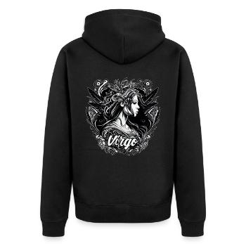 Ancient Greek Virgo Goddess Zodiac Astrology Horos - Unisex Premium Organic Zip Hoodie - black - Back - Nico (187cm)