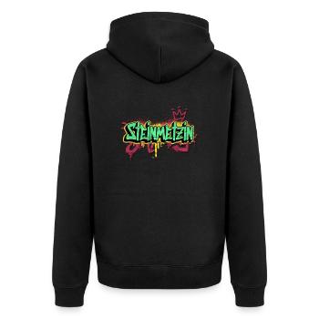 Handwerker Steinmetz Graffiti-Art Steinmetzin - Unisex Premium Bio Zip Hoodie - Schwarz - Hinten - Nico (187cm)