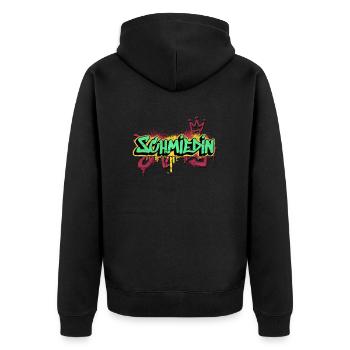 Schmied Graffiti-Art Handwerker Schmiedin - Unisex Premium Bio Zip Hoodie - Schwarz - Hinten - Nico (187cm)