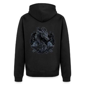 Dragon Gothique Chinois Nouvel An Chinois Zodiac Spir - Veste à capuche bio Premium Unisexe - noir - Dos - Nico (187cm)