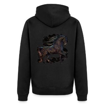 Cheval tribal Zodiaque Tribal Animal Chinois Astrologue - Veste à capuche bio Premium Unisexe - noir - Dos - Nico (187cm)