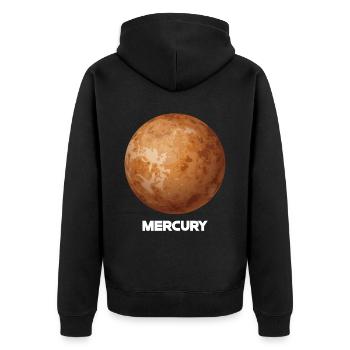 Mercury - Unisex Premium Organic Zip Hoodie - black - Back - Nico (187cm)