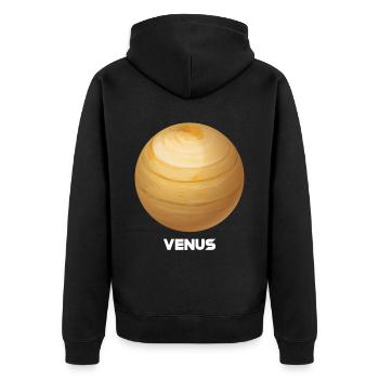 Venus - Unisex Premium Bio Zip Hoodie - Schwarz - Hinten - Nico (187cm)