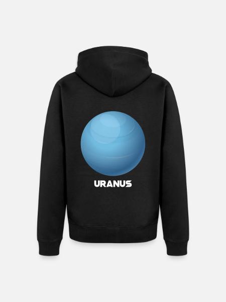 Uranus - Unisex Premium Organic Zip Hoodie - black