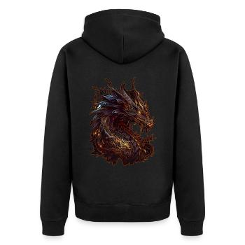 Dragon Chinese Zodiac Animal Horoscope Witchcraft - Unisex Premium Bio Zip Hoodie - Schwarz - Hinten - Nico (187cm)