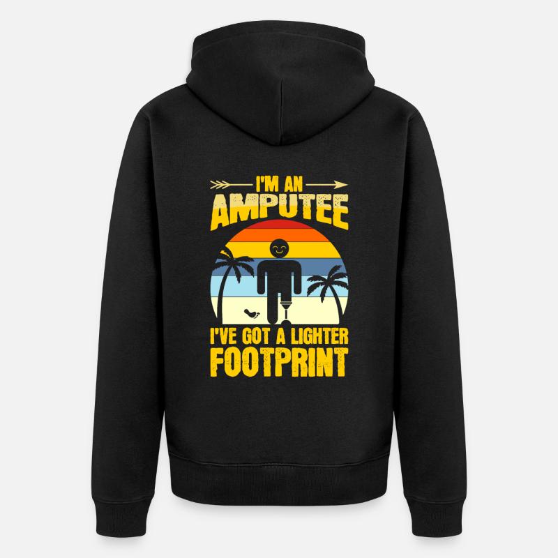 Bras jambe amputé léger - Veste à capuche bio Premium Unisexe - noir