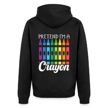 Tun Sie so, als wäre ich ein Buntstiftliebhaber Färbung Zeichnung Farbe - Unisex Premium Bio Zip Hoodie - Schwarz - Hinten - Nico (187cm)